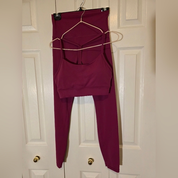 CRZ Yoga Super High Waist Butterluxe Magenta Purple Workout Set Both Medium - Picture 7 of 12